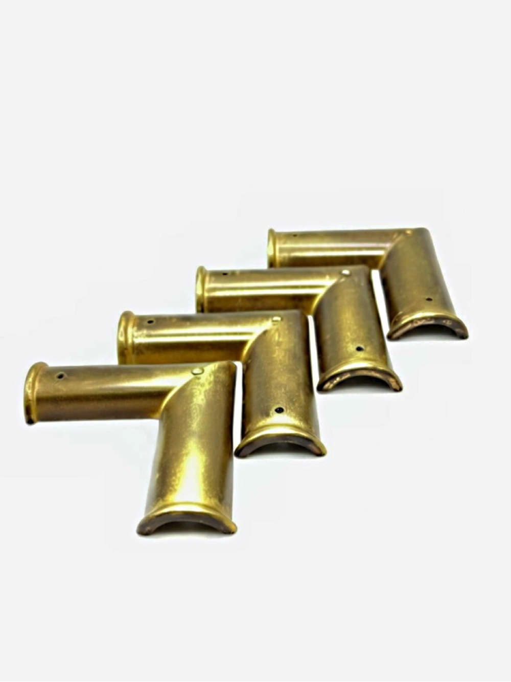 4 VINTAGE Keeler Brass KBC N6952 RECESSED / CONTOURED BRASS CORNER TRIM